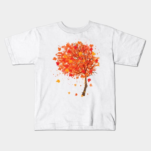 Warm autumn Kids T-Shirt by Wwonka